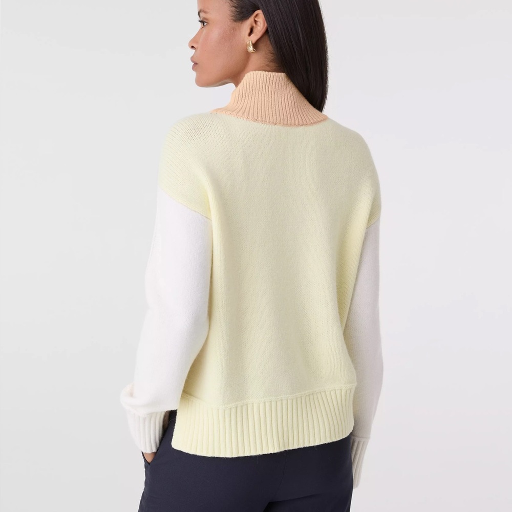 NWT Ann Taylor Colorblock Mock Neck Sweater - Picture 2 of 4